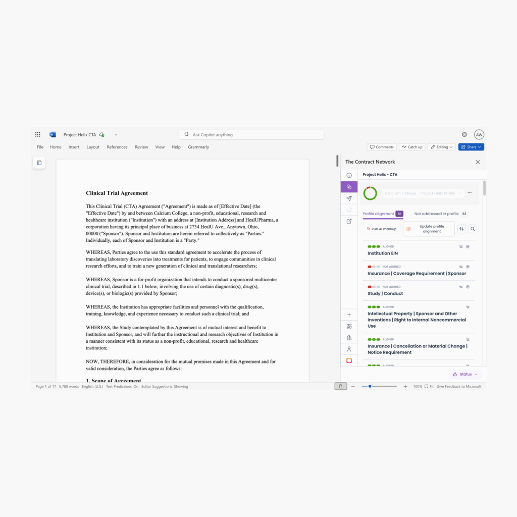 TCN Word Add-In Agreement with Profile